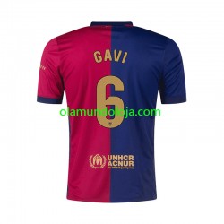 Camisola FC Barcelona GAVI 6 Homem Equipamento Primeiro 2024-2025 Manga Curta
